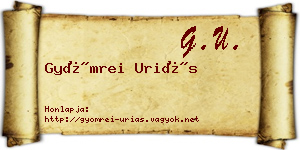 Gyömrei Uriás névjegykártya